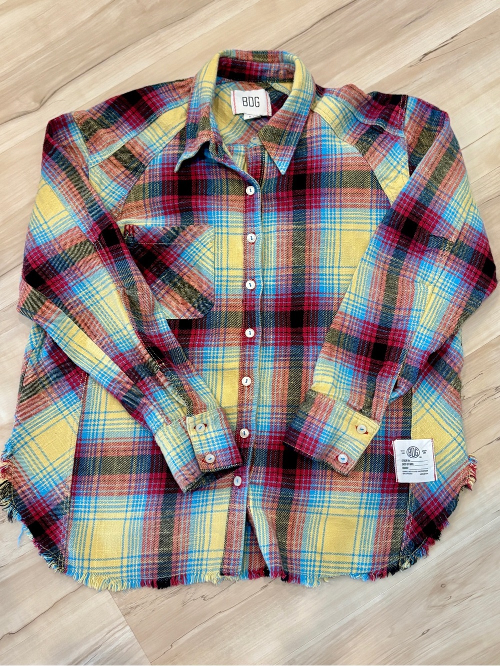 BDG Urban Outfitters Plaid Flannel Button Front Shirt - Small